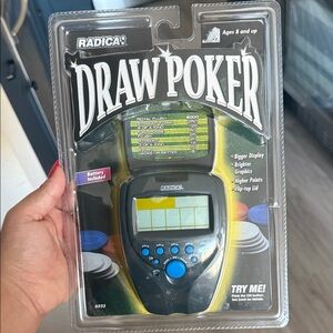 Radica Draw Poker Handheld Game - Black and Blue